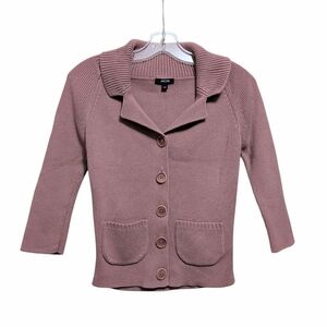Jacob Dusty Pink Collared Button Down Knit Top Cardigan Small